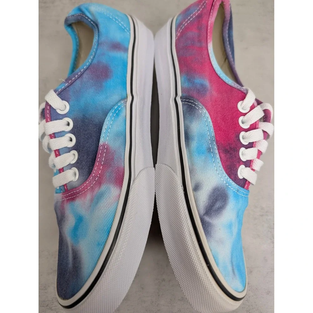 Vans Authentic Tie Dye Low Top Sneakers‎ Mens 7 Womens 8.5 Blue Pink Purple
